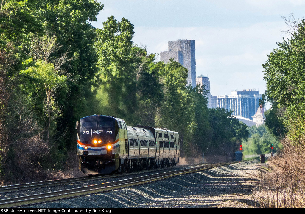 The New York City section of the Lake Shore Limited shortly after departing the Albany Rensselaer station stop